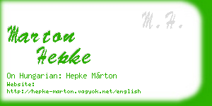 marton hepke business card