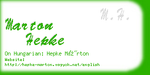 marton hepke business card